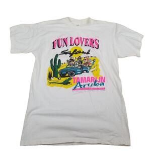 Men's Fun Lovers Safari Tamarijn Aruba White T-Shirt Size 44 Large